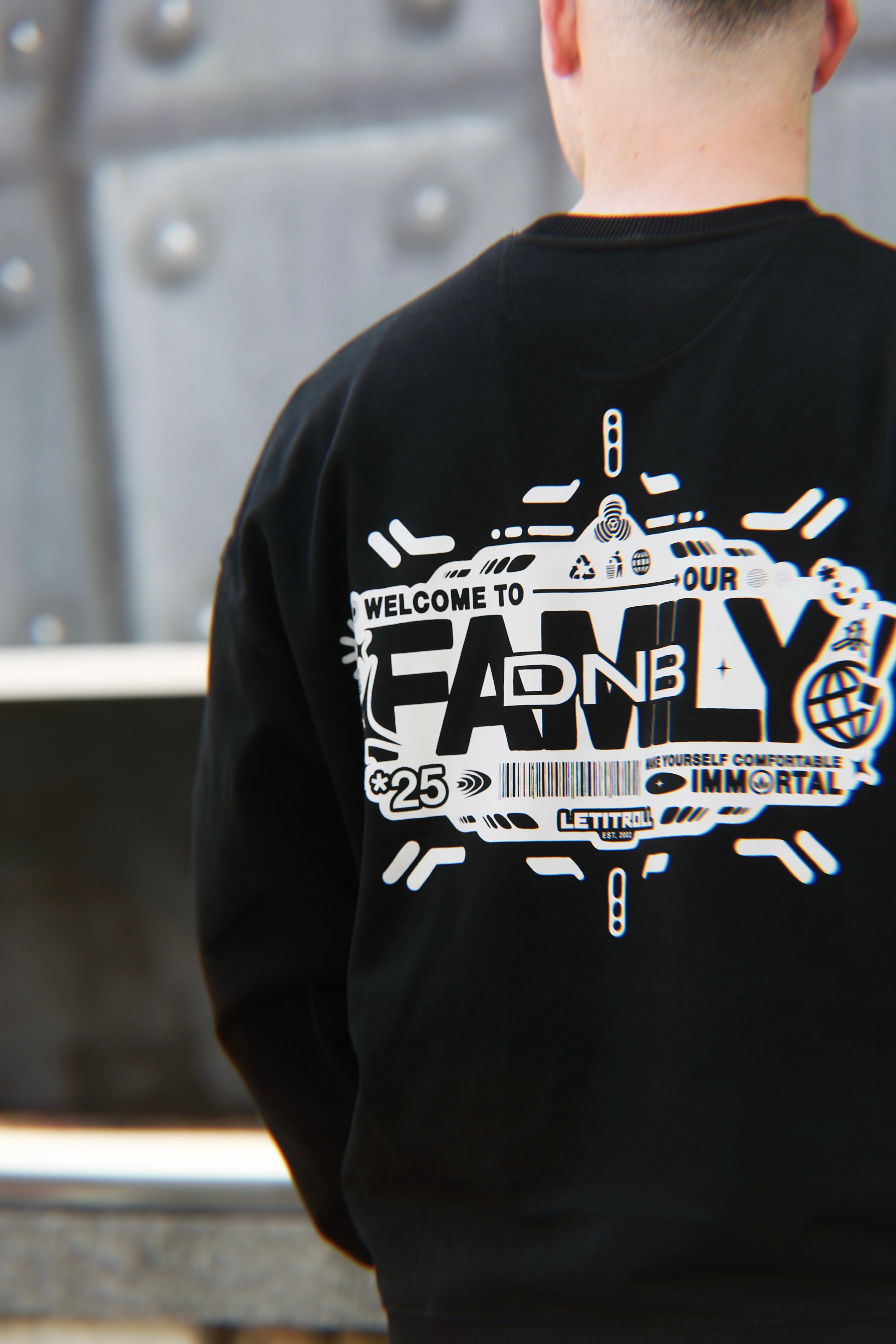 LETITROLL Hoodie DNB Family Black