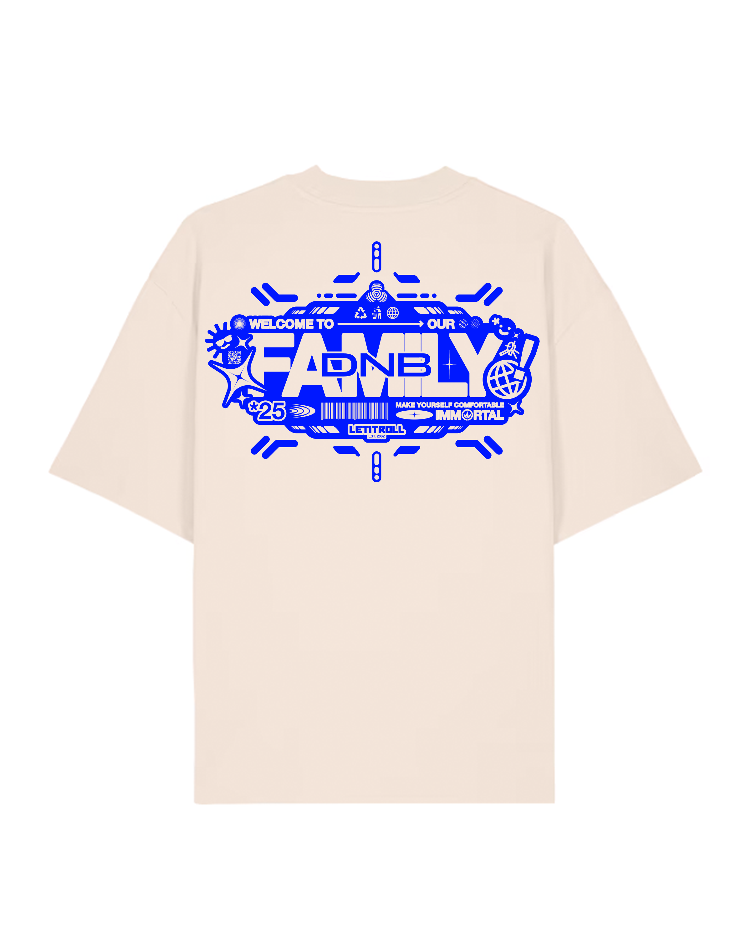 LETITROLL T-shirt DNB Family White