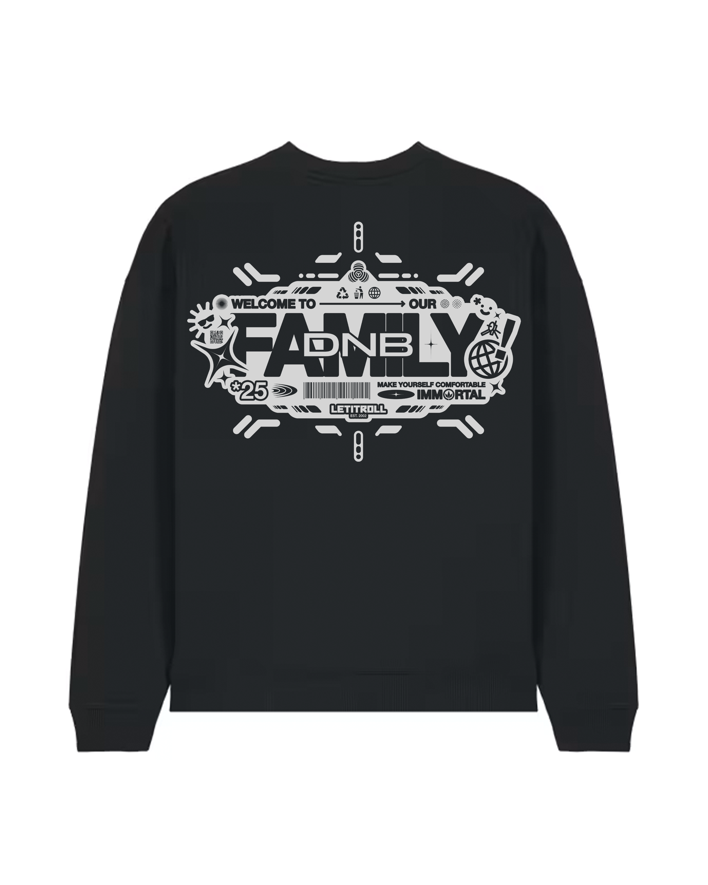 LETITROLL Hoodie DNB Family Black