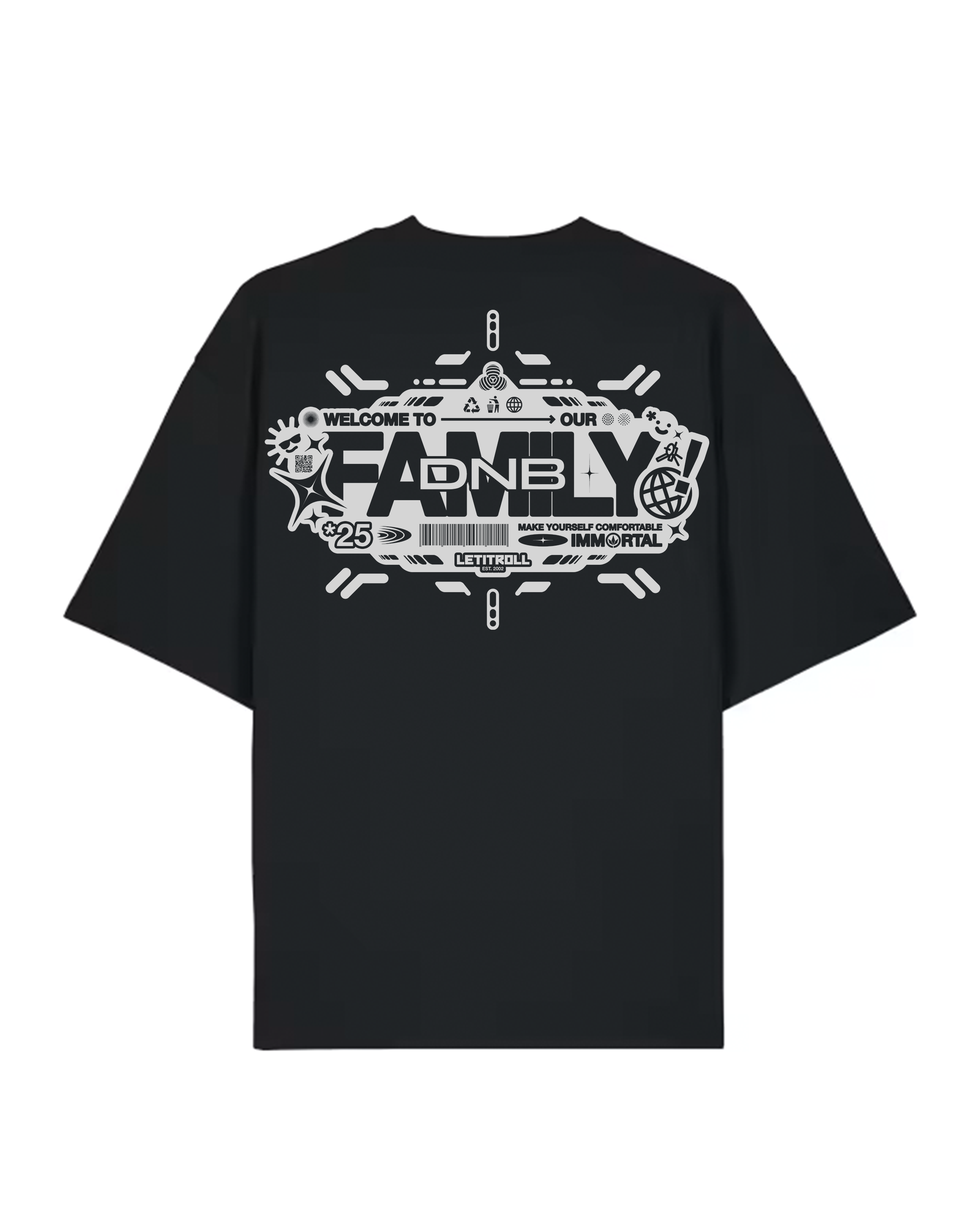 LETITROLL T-shirt DNB Family White