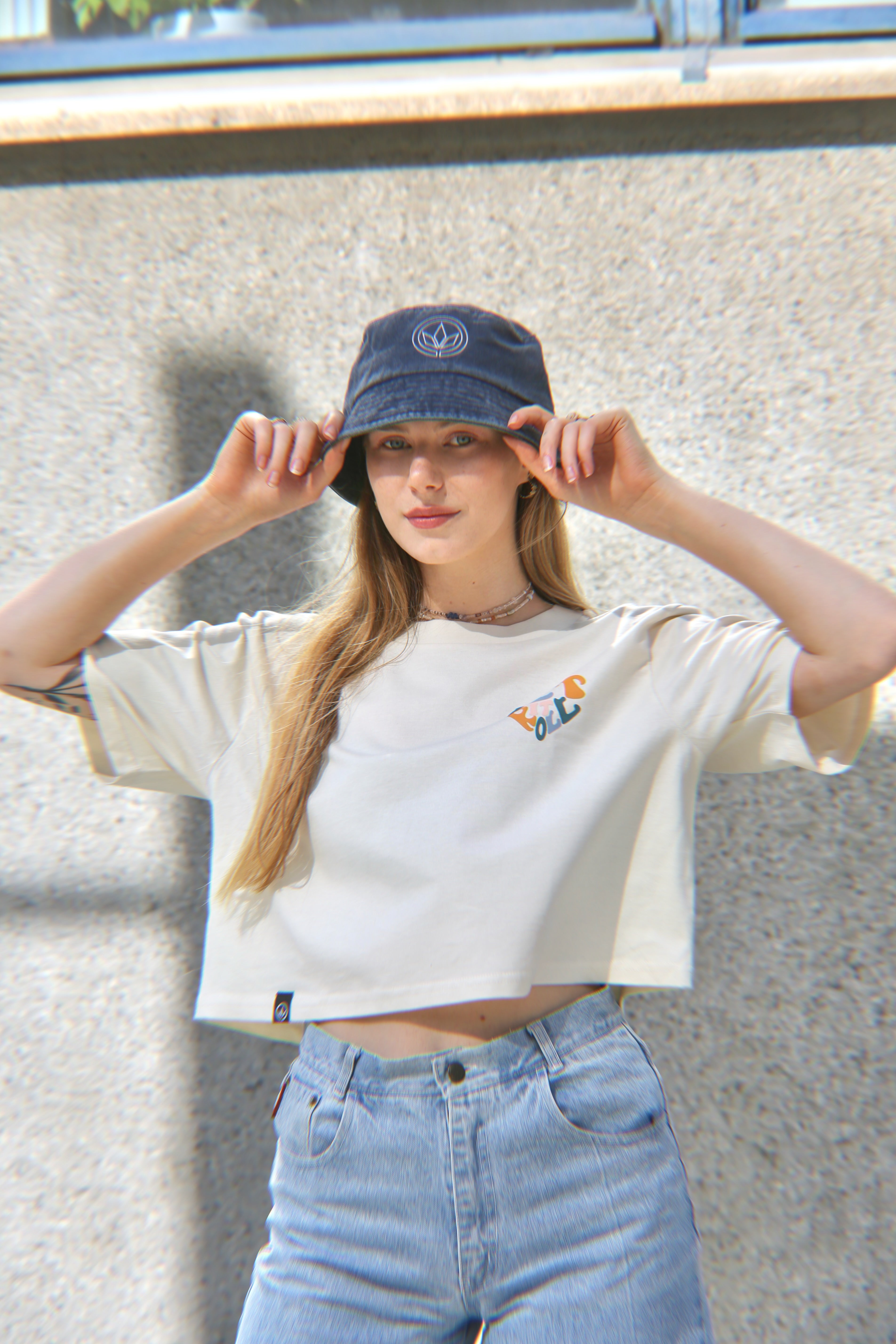 LETITROLL Bucket Hat Washed Navy Blue