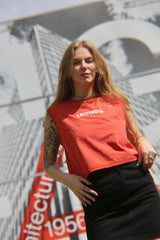 LETITROLL Women's Cropped Tank Top Paprika