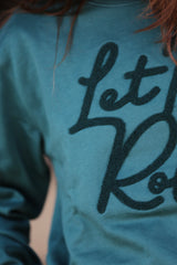 LETITROLL Unisex Crewneck Green Chenille