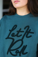 LETITROLL Unisex Crewneck Green Chenille