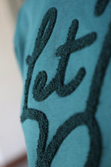 LETITROLL Unisex Crewneck Green Chenille