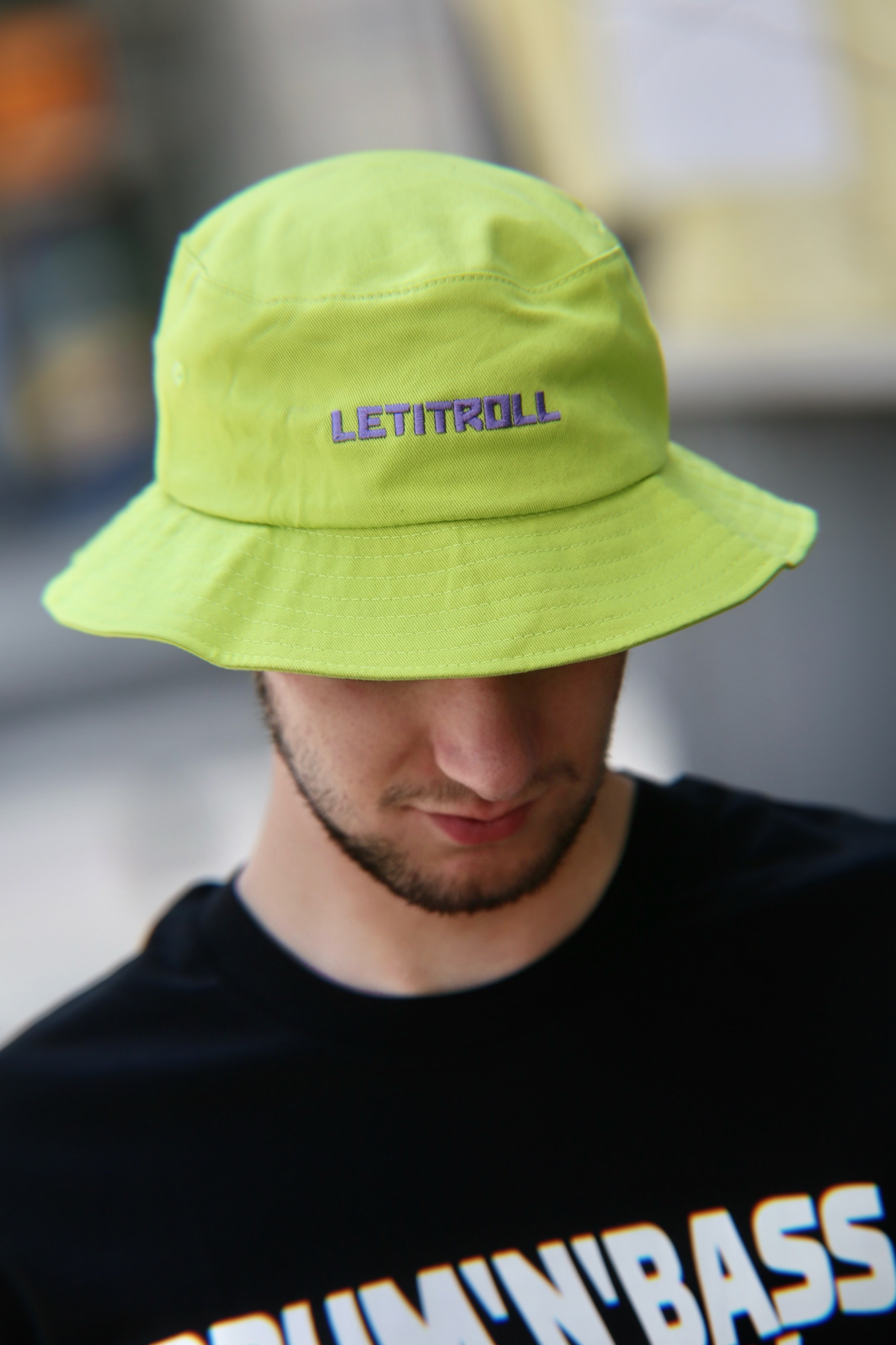 LETITROLL Bucket Hat Green&Purple