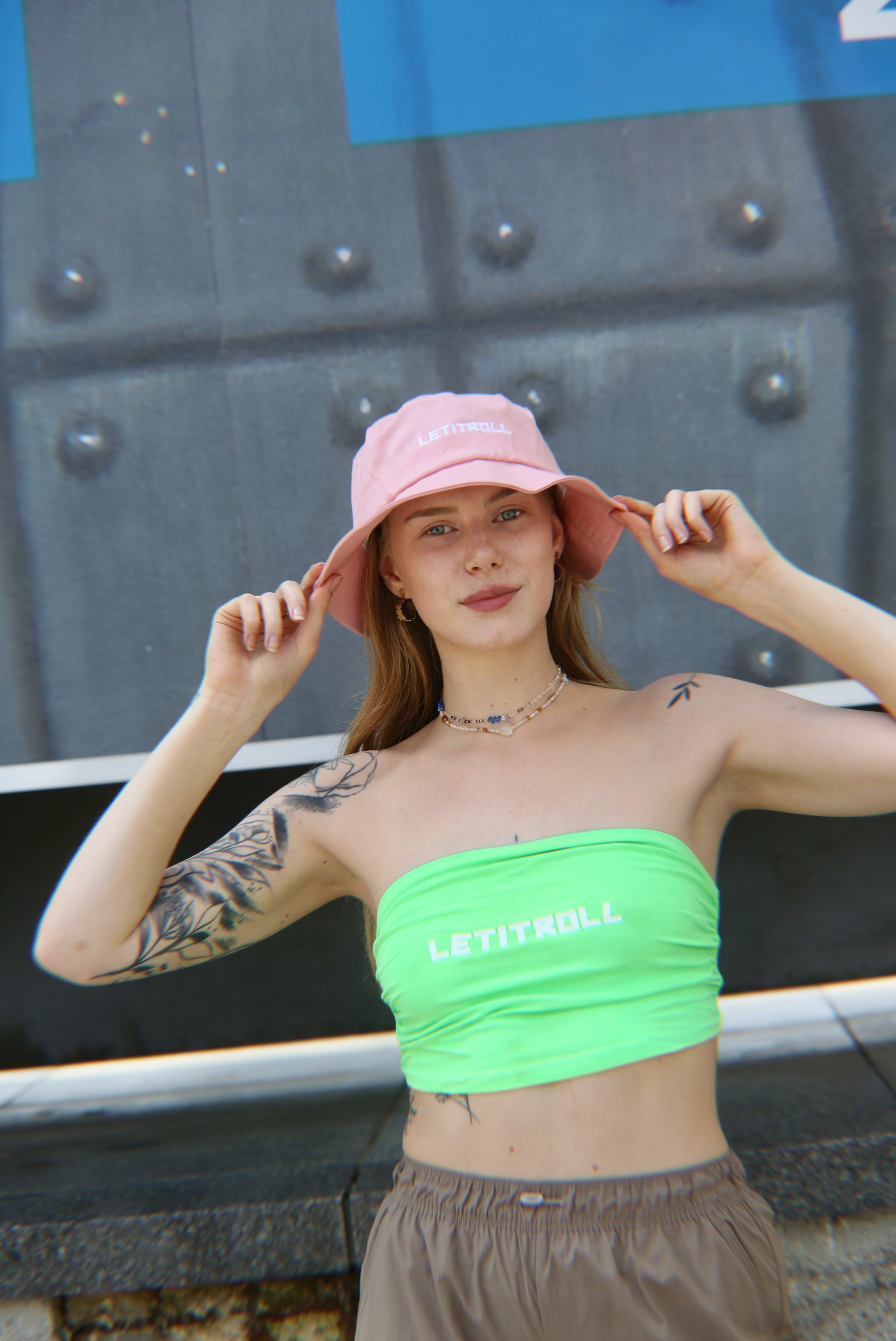 LETITROLL Bucket Hat Green&Purple