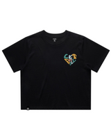 LETITROLL Crop Triko Heart Black