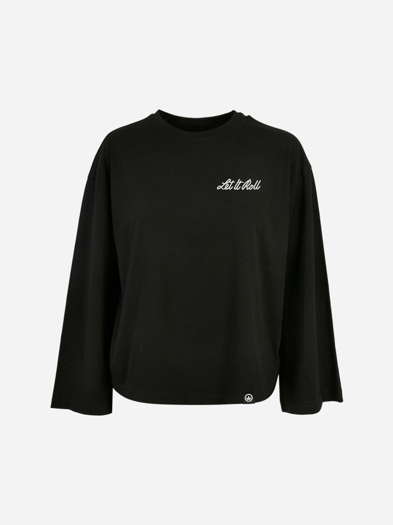 LETITROLL DÁMSKÉ OVERSIZE TRIKO S DLOUHÝM RUKÁVEM VINTAGE BLACK