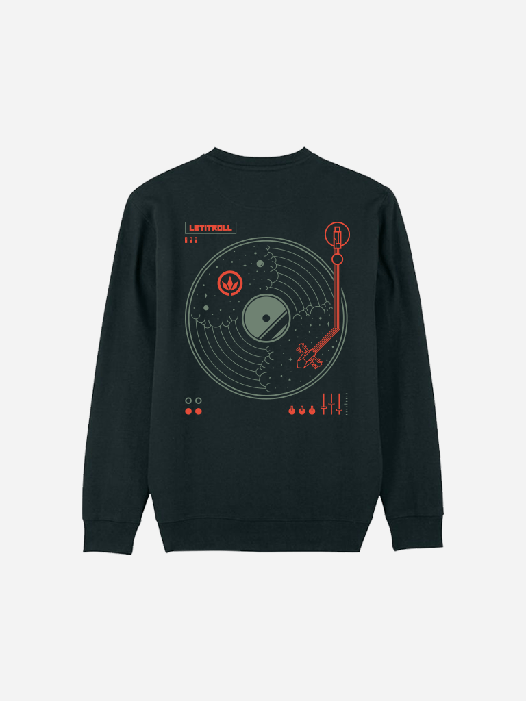 LETITROLL UNISEX CREWNECK MIKINA VINYL BLACK