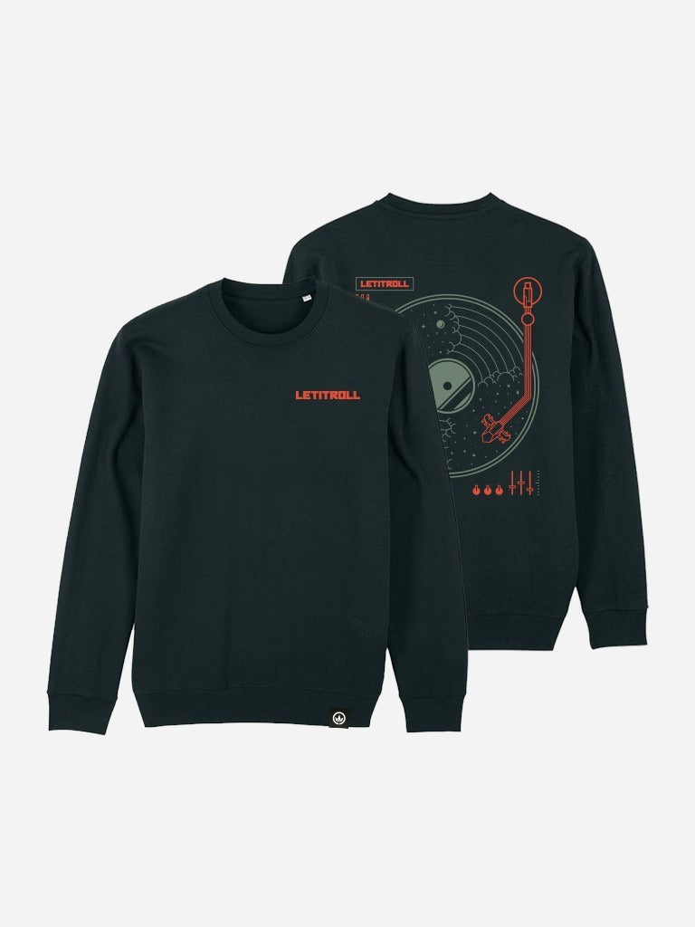 LETITROLL UNISEX CREWNECK MIKINA VINYL BLACK