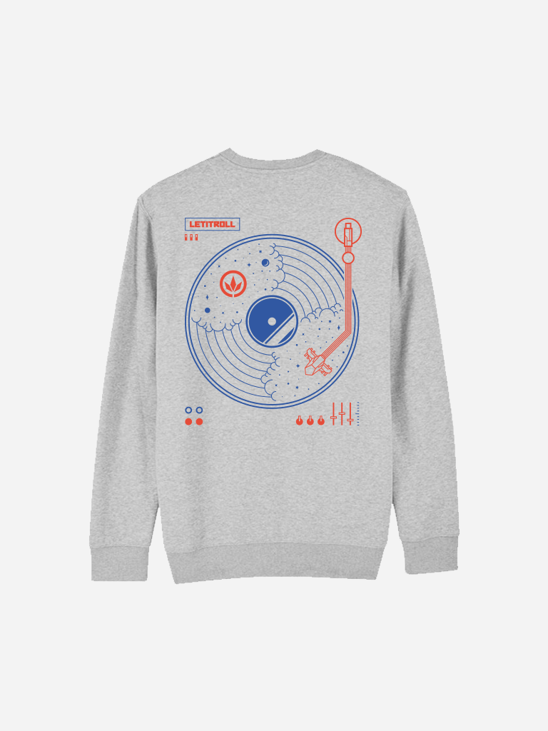 LETITROLL UNISEX CREWNECK MIKINA VINYL GREY