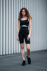 LETITROLL DÁMSKÉ BIKER SHORTS S VÝŠIVKOU BLACK