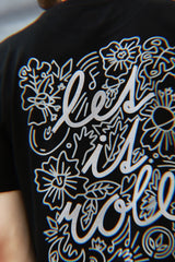 LETITROLL T-shirt Flower Flock Black