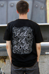 LETITROLL T-shirt Flower Flock Black