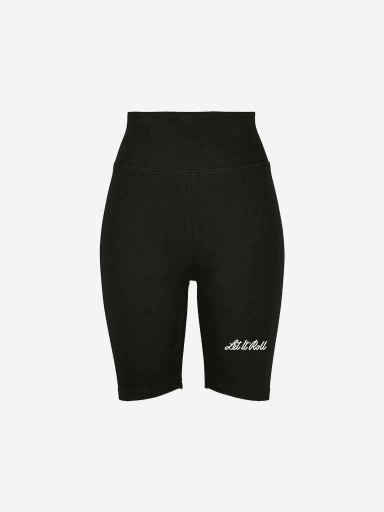 LETITROLL WOMEN'S BIKER SHORTS WITH EMBROIDERY BLACK