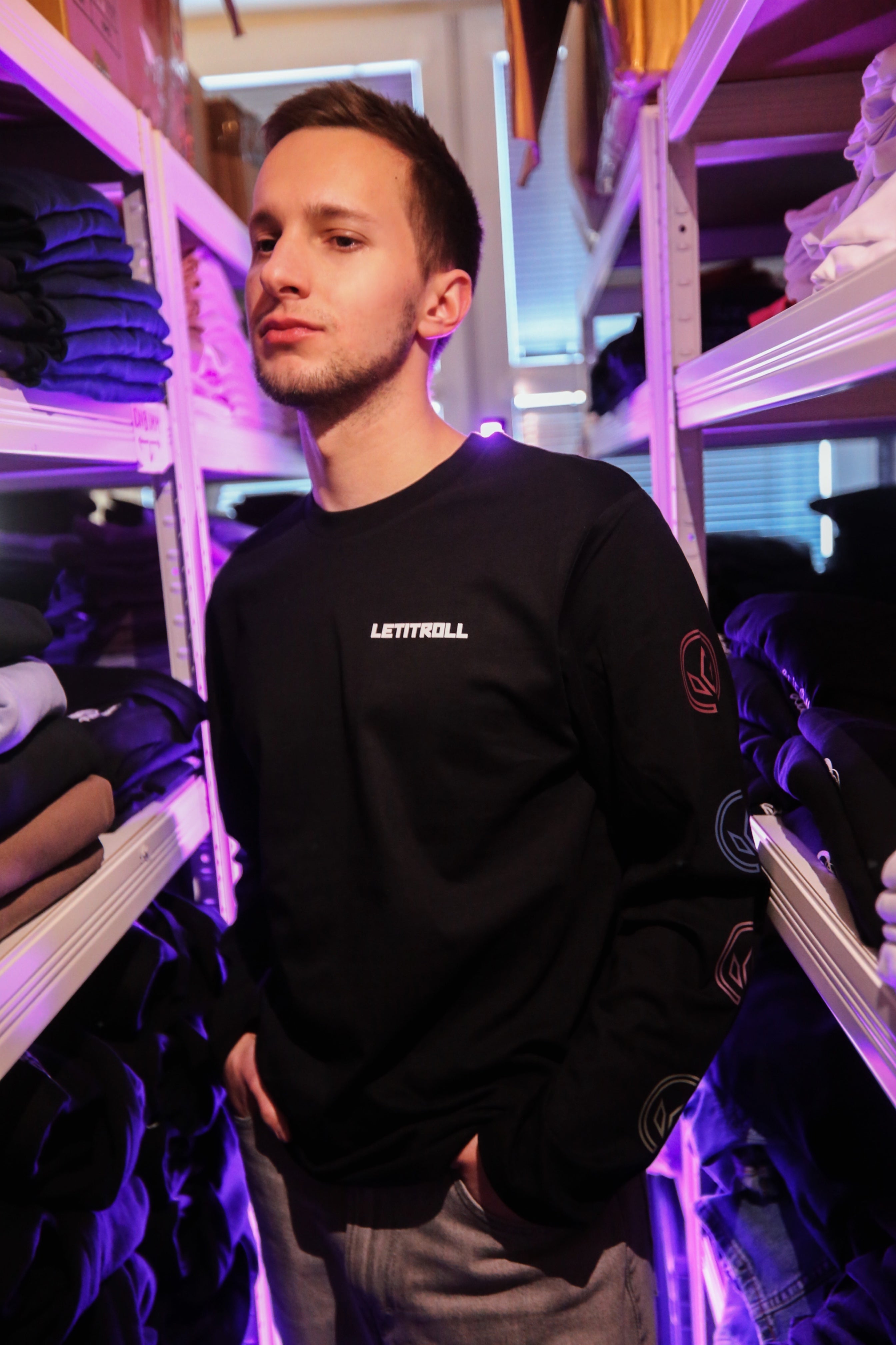 LETITROLL černé triko s dlouhým rukávem / Immortality Edition