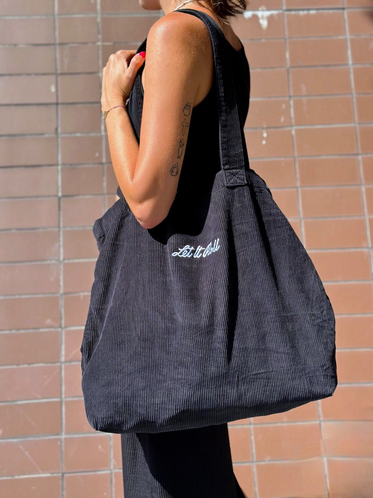 LETITROLL CORDUS BAG WITH EMBROIDERY BLACK