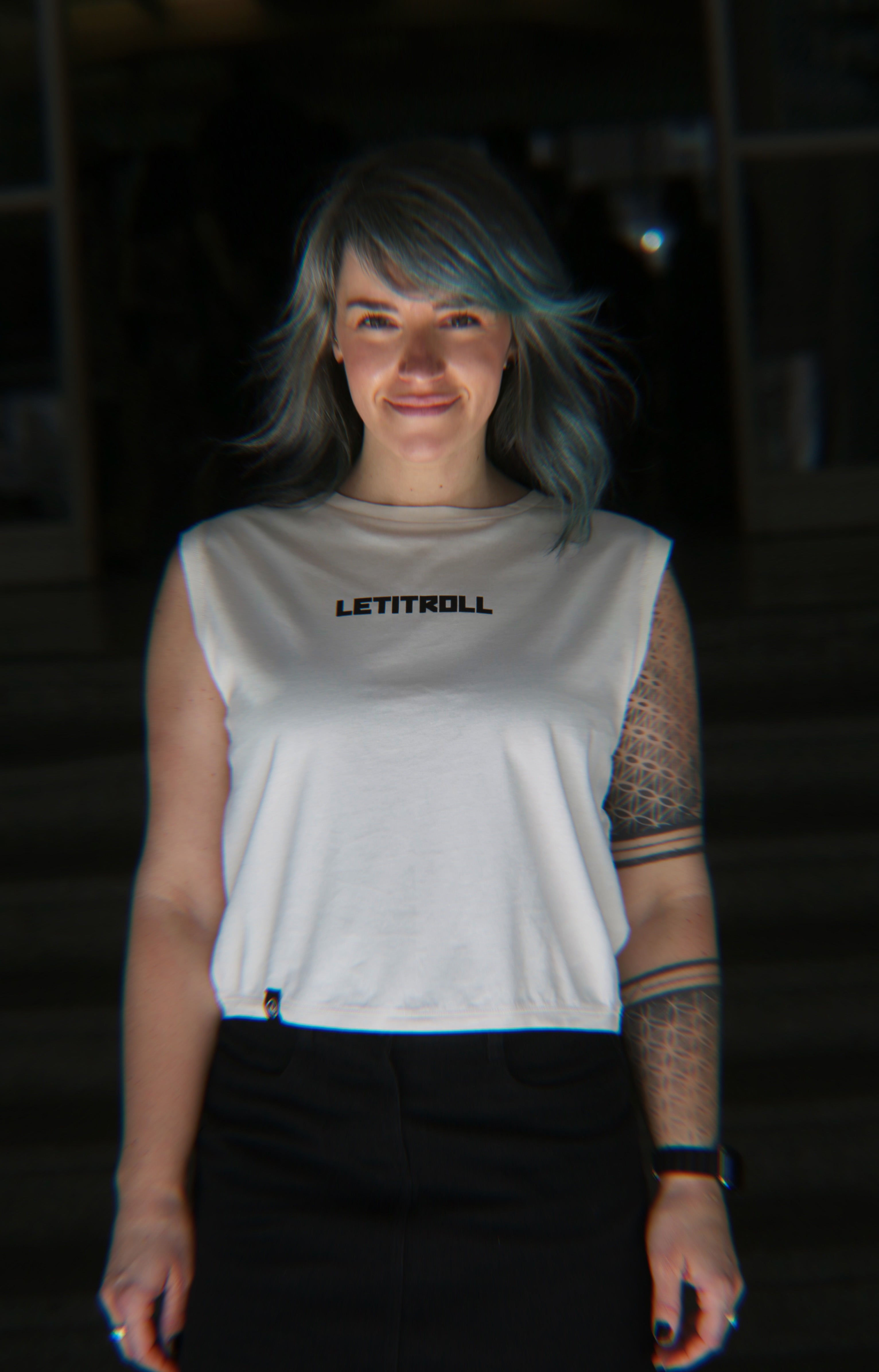 LETITROLL Dámské Croped Tílko Ivory
