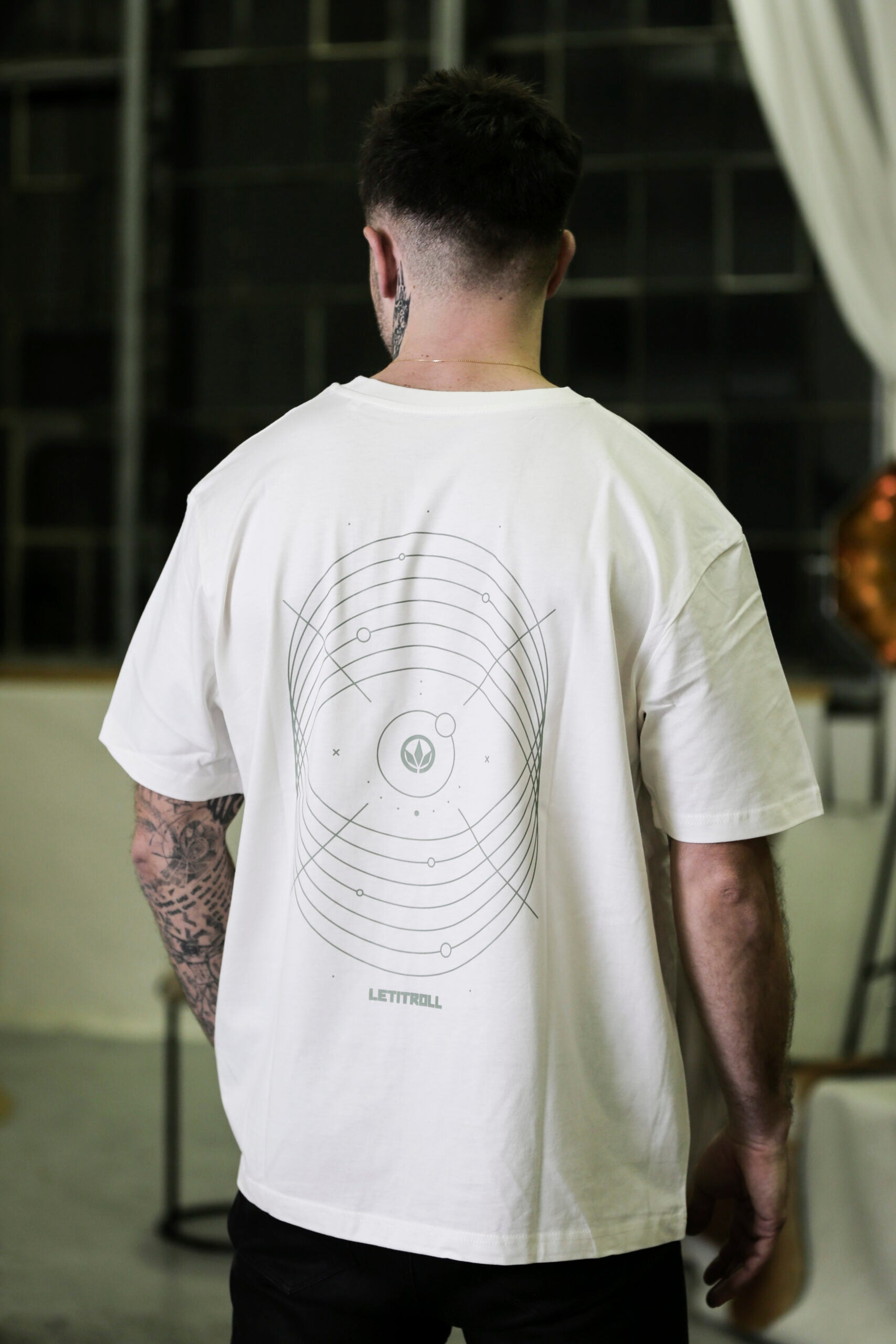 LETITROLL UNISEX T-SHIRT GALAXY OFF WHITE