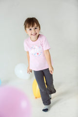 LETITROLL CHILDREN'S T-SHIRT BABY CUTE 0-3 YEARS COTTON PINK