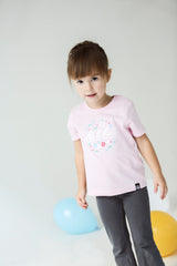 LETITROLL CHILDREN'S T-SHIRT BABY CUTE 0-3 YEARS COTTON PINK