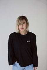 LETITROLL DÁMSKÉ OVERSIZE TRIKO S DLOUHÝM RUKÁVEM VINTAGE BLACK
