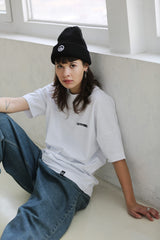 OVERSIZED T-SHIRT LET IT ROLL MINIMALIST WHITE