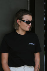 LETITROLL MINIMAL T-SHIRT WITH BLCK&amp;WHITE EMBROIDERY