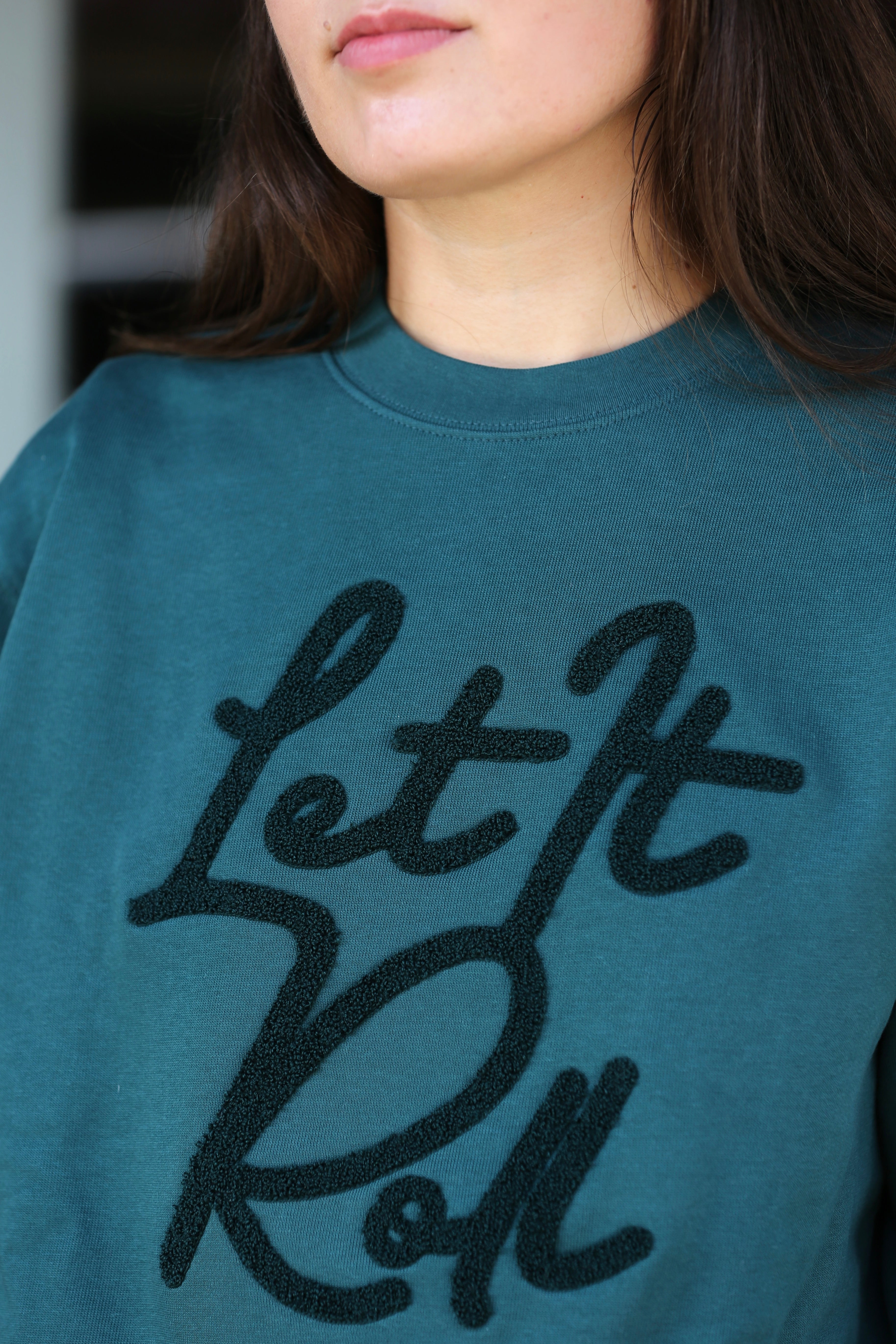 LETITROLL Unisex Mikina Green Chenille
