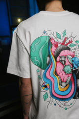 LETITROLL Triko Heart of Drum and Bass White