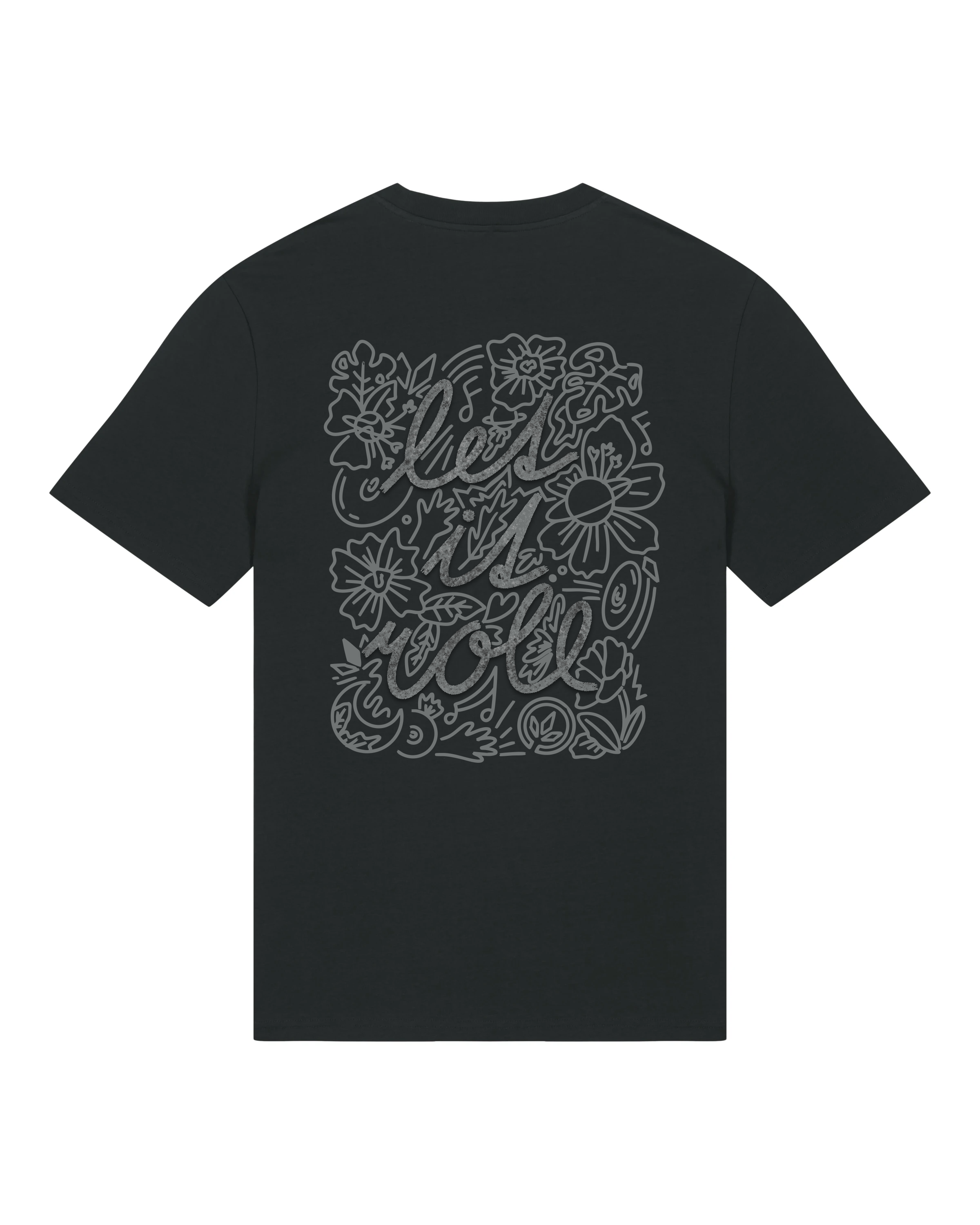 LETITROLL T-shirt Flower Flock Black