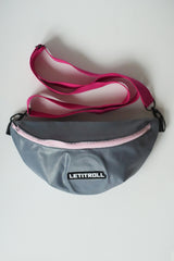 LETITROLL Upcycle Kidney Gray and Light Pink