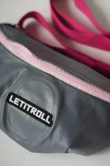 LETITROLL Upcycle Kidney Gray and Light Pink