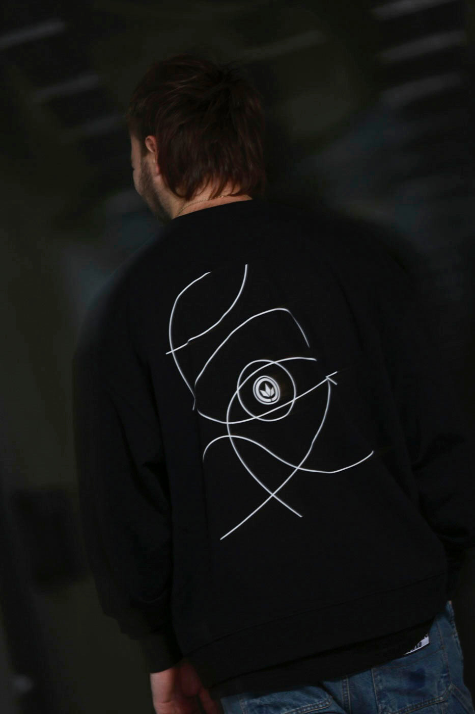 LETITROLL Orbith Crewneck Sweatshirt Black