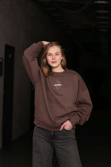 LETITROLL Orbith Crewneck Sweatshirt Mocha