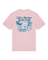 LETITROLL Triko "Life Is Better With DNB" pink