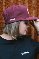 LETITROLL IMMORTAL SNAPBACK WITH 3D EMBROIDERY DARKRED